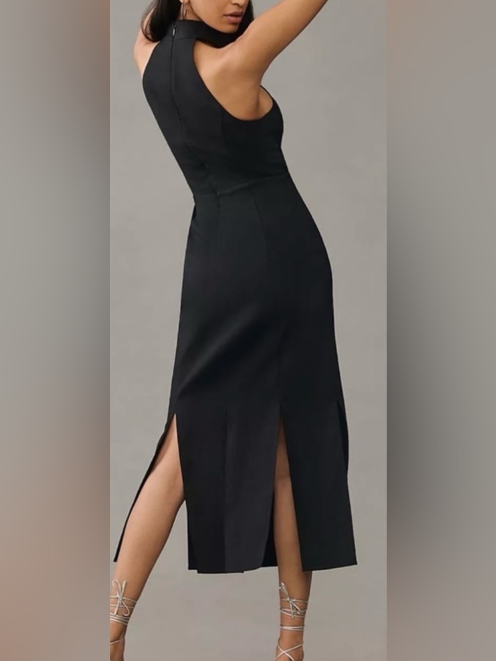Anthropologie Black Halter Maxi Dress - Picture 2 of 10